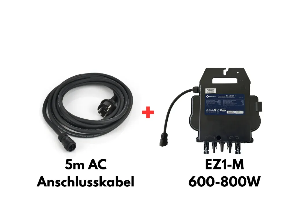 APsystems Mikrowechselrichter EZ1-M-EU 600-800W + 5m AC Anschlusskabel