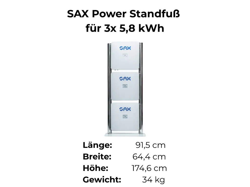 SAX Power Standfuß für 3x 5,8 kWh Heimspeicher