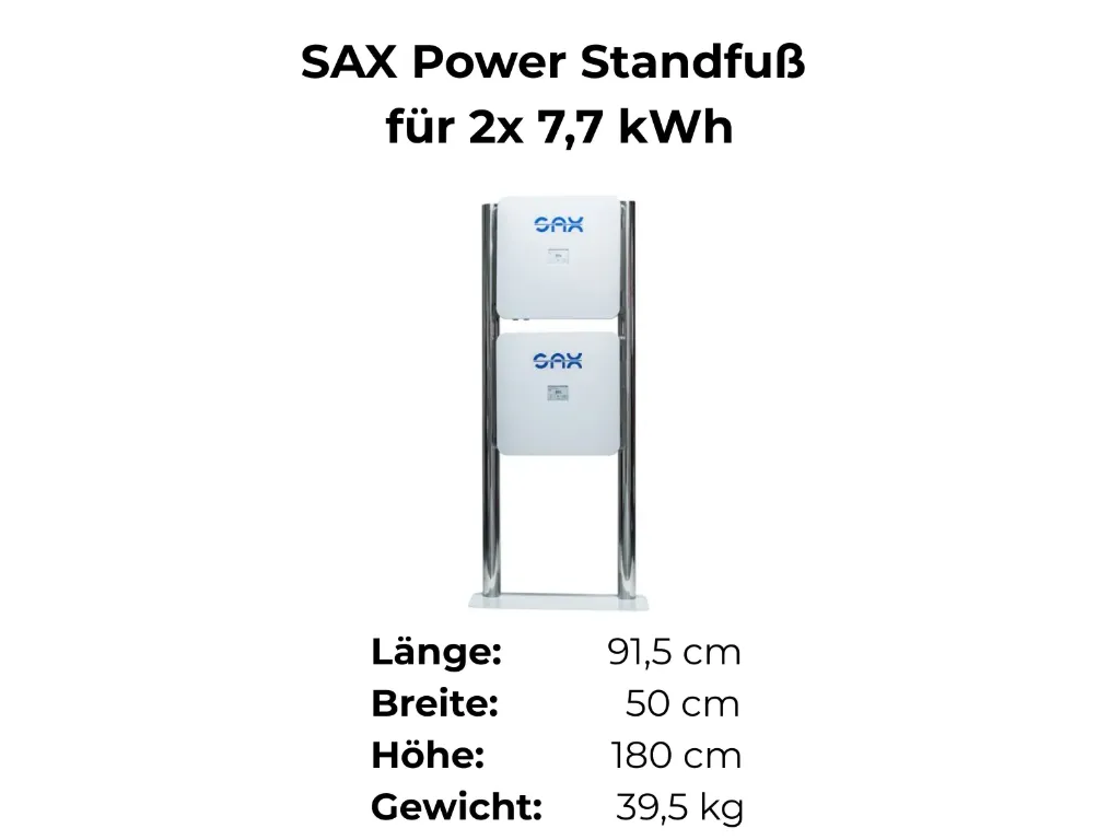 SAX Power Standfuß für 2x 7,7 kWh Heimspeicher